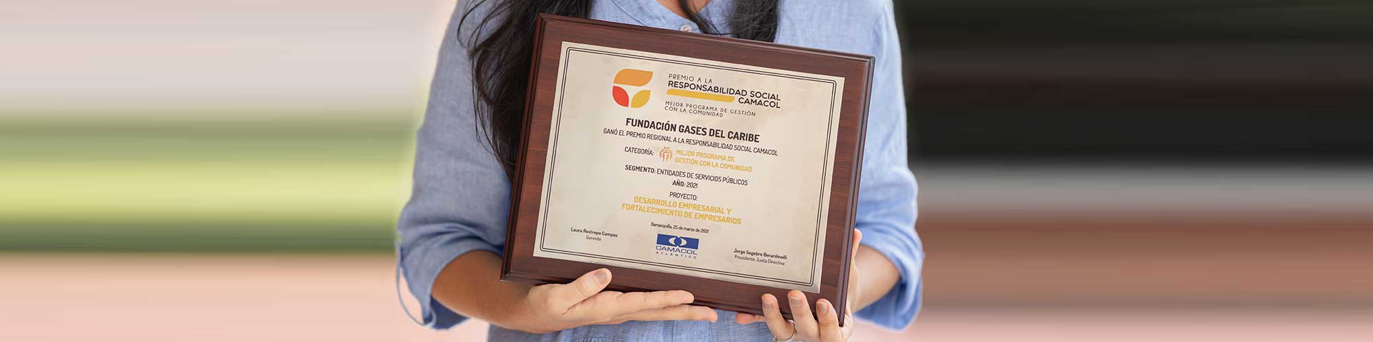 Fundación Gases del Caribe recibe premio a la Responsabilidad Social 2021